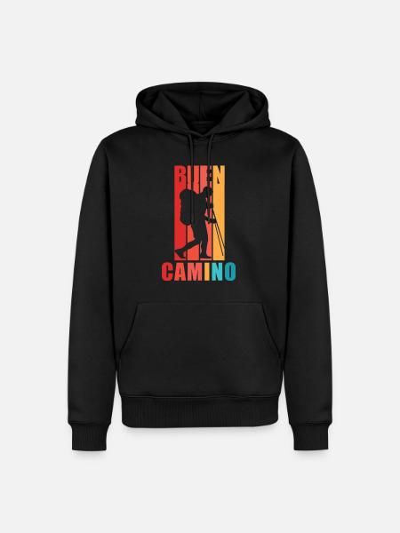 Buen Camino Men as Pilgrims on the Way of St. James - Men’s Premium Organic Hoodie - black