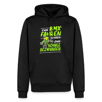 Zum BMX Fahren Geboren BMX Fahrrad Kinder Geschenk - Männer Premium Bio Hoodie - Schwarz - Vorne - Nico (187cm)