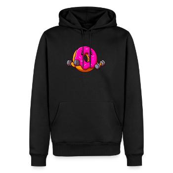 Lustiger Fitness Donut Workout Gewichtheber - Männer Premium Bio Hoodie - Schwarz - Vorne - Nico (187cm)