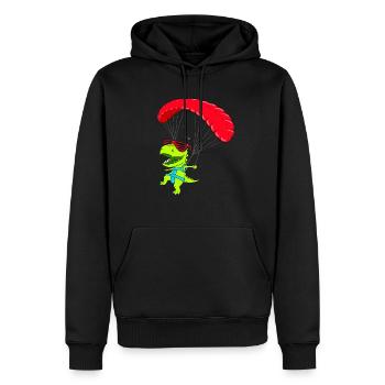 Lustiger Hanggleiter Dinosaurier Paraglider Flug - Männer Premium Bio Hoodie - Schwarz - Vorne - Nico (187cm)