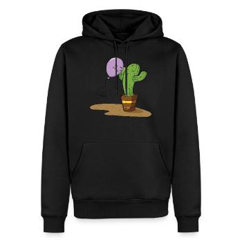 Bisous Piquant - Sweat à capuche Premium bio Homme - noir - Devant - Nico (187cm)