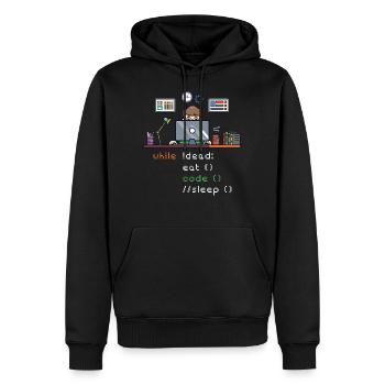 Computer Science Python P... Programmierer & Nerd - Männer Premium Bio Hoodie - Schwarz - Vorne - Nico (187cm)