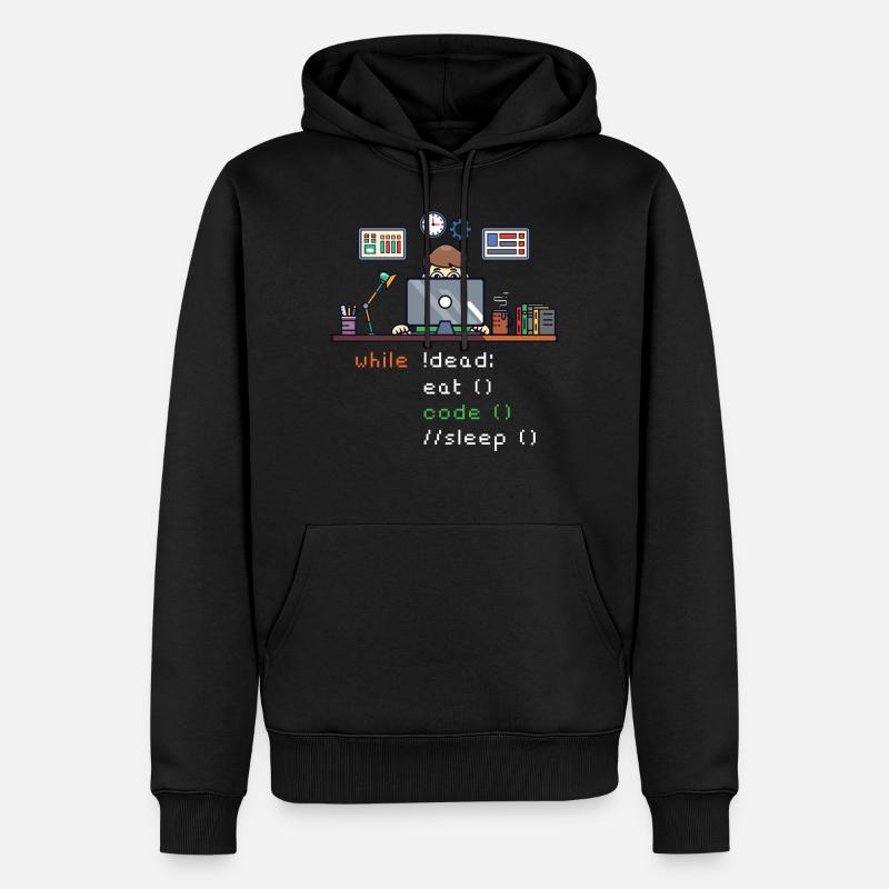 Computer Science Python P... Programmierer & Nerd - Männer Premium Bio Hoodie - Schwarz