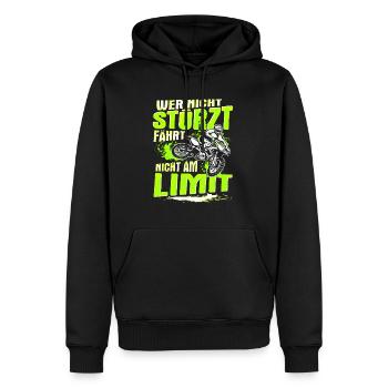 Dirt Bike Motocross Motorrad Biker Spruch Geschenk - Männer Premium Bio Hoodie - Schwarz - Vorne - Nico (187cm)