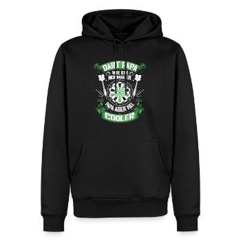 Darts Dart Papa Dartspieler Dartscheibe Geschenk - Männer Premium Bio Hoodie - Schwarz - Vorne - Nico (187cm)