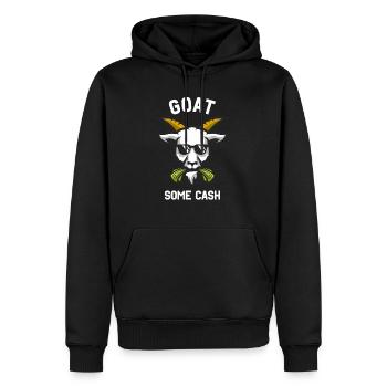 Goat some Cash drôle chèvre bouc avec de l’argent - Sweat à capuche Premium bio Homme - noir - Devant - Nico (187cm)