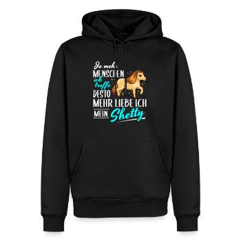 Shetty Pony Spruch Shetlandpony Pferd Geschenk - Männer Premium Bio Hoodie - Schwarz - Vorne - Nico (187cm)