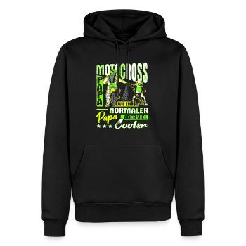 Motocross Papa Motorradfahrer Biker Geschenk - Männer Premium Bio Hoodie - Schwarz - Vorne - Nico (187cm)