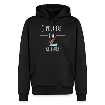j'peux pas j'ai kitesurf cadeau anniversaire - Sweat à capuche Premium bio Homme - noir - Devant - Nico (187cm)