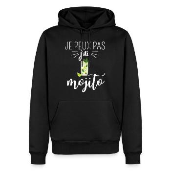 Je Peux Pas J'ai Mojito Apéro Alcool Cocktail - Sweat à capuche Premium bio Homme - noir - Devant - Nico (187cm)