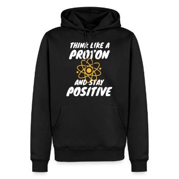 Chemie Shirt Science Think like a proton Chemistry - Men’s Premium Organic Hoodie - black - Front - Nico (187cm)