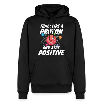 Chemie Shirt Science Think like a proton Chemistry - Men’s Premium Organic Hoodie - black - Front - Nico (187cm)