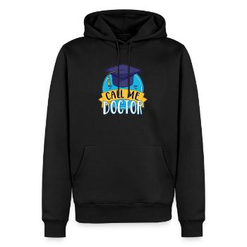 Promotion Call Me Doctor Diplômé en doctorat Humour - Sweat à capuche Premium bio Homme - noir - Devant - Nico (187cm)