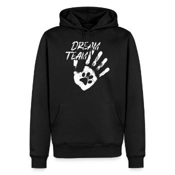 Dream Team chiens Patte - Sweat à capuche Premium bio Homme - noir - Devant - Nico (187cm)