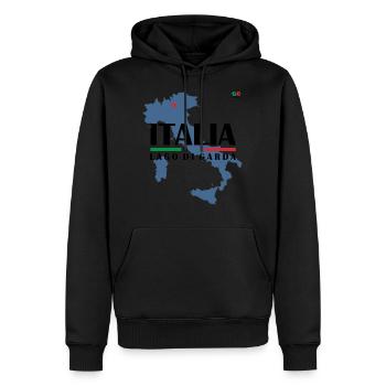 ITALIE LAC DE GARDE - Sweat à capuche Premium bio Homme - noir - Devant - Nico (187cm)