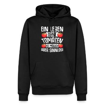 Tomaten Gärtner Hobbygärtner Geschenk Tomatenzucht - Männer Premium Bio Hoodie - Schwarz - Vorne - Nico (187cm)