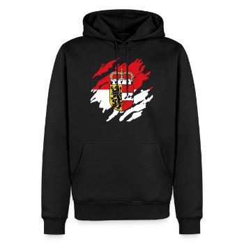 Echte Salzburg & Österreich Patrioten & Urlauber - Männer Premium Bio Hoodie - Schwarz - Vorne - Nico (187cm)