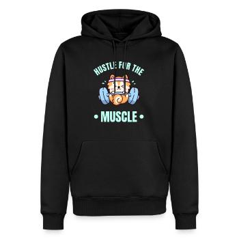 Trainiere für die Muskeln Süer Hunde Welpe Workout - Männer Premium Bio Hoodie - Schwarz - Vorne - Nico (187cm)