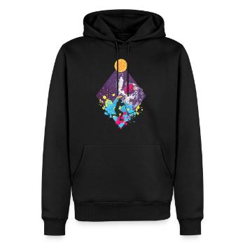 Freestyle-Roller Cosmonaute Scooter Skatepark - Männer Premium Bio Hoodie - Schwarz - Vorne - Nico (187cm)