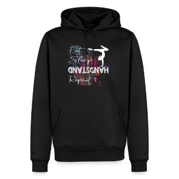 Eat Sleep Stand Handstand Repeat Turnen Au sol - Sweat à capuche Premium bio Homme - noir - Devant - Nico (187cm)