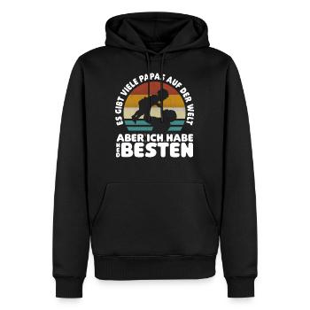 So viele Papas auf der Welt Vatertag Geschenk - Männer Premium Bio Hoodie - Schwarz - Vorne - Nico (187cm)