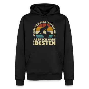 So viele Papas auf der Welt Vatertag Geschenk - Männer Premium Bio Hoodie - Schwarz - Vorne - Nico (187cm)