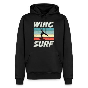 Wing Surf Silhouette Wing Foiler Wingfoiler - Männer Premium Bio Hoodie - Schwarz - Vorne - Nico (187cm)