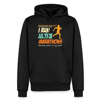 Ultra Marathon Runner Gift Run Jogging Saying - Men’s Premium Organic Hoodie - black - Front - Nico (187cm)