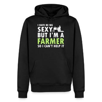 I Hate Being Sexy But I m A Farmer - Männer Premium Bio Hoodie - Schwarz - Vorne - Nico (187cm)