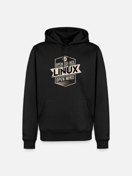 Open Source Open Mind Linux Betriebssystem - Männer Premium Bio Hoodie - Schwarz