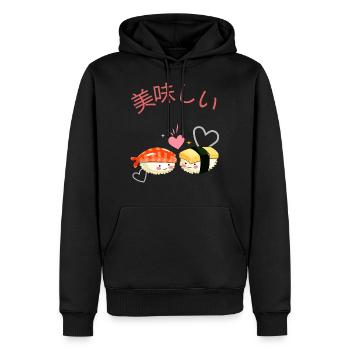sleep walking sushi japan fisch sushimi reis lachs - Männer Premium Bio Hoodie - Schwarz - Vorne - Nico (187cm)