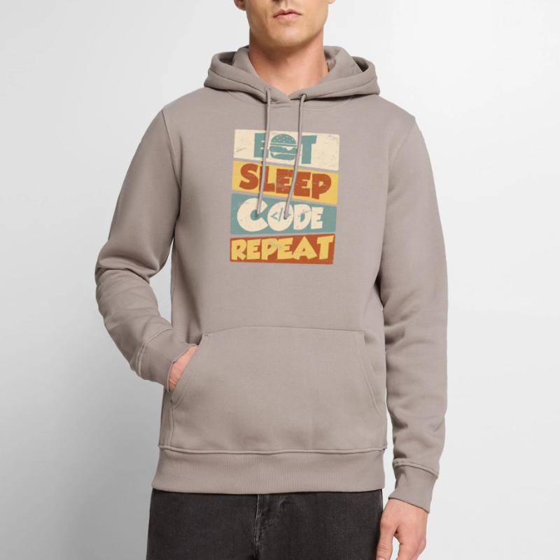 Programmer Developer IT Saying Eat Sleep Code Men’s Premium Organic Hoodie
