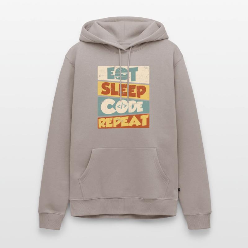 Programmer Developer IT Saying Eat Sleep Code Men’s Premium Organic Hoodie