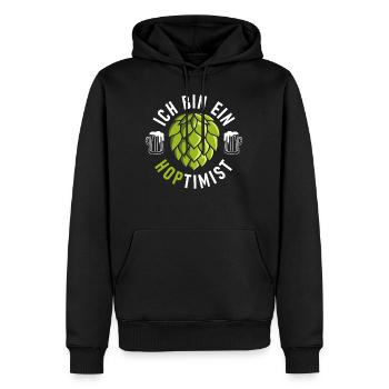 Hopfen Optimist Biertrinker Bierfan Craft Bier - Männer Premium Bio Hoodie - Schwarz - Vorne - Nico (187cm)