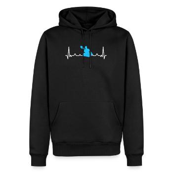 Kajak Geschenk Herzschlag Herzfrequenz Herzlinie - Männer Premium Bio Hoodie - Schwarz - Vorne - Nico (187cm)