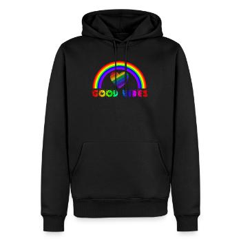 Regenbogen, Regenbogen, Regenbogen, Regenbogen, Regenbogen - Männer Premium Bio Hoodie - Schwarz - Vorne - Nico (187cm)