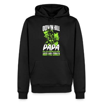 Downhill Papa Geschenk Mountainbiker MTB Radfahrer - Männer Premium Bio Hoodie - Schwarz - Vorne - Nico (187cm)