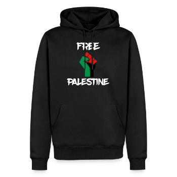 free palestine palestine fist fist - Men’s Premium Organic Hoodie - black - Front - Nico (187cm)