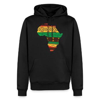 Afrique Carte continent Reggae Rouge Jaune Vert Rasta - Sweat à capuche Premium bio Homme - noir - Devant - Nico (187cm)
