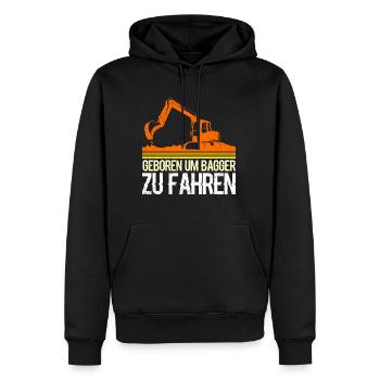 Geboren um Bagger zu fahren Bagger Fahrer - Männer Premium Bio Hoodie - Schwarz - Vorne - Nico (187cm)