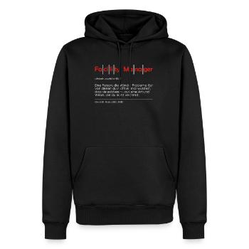 Hausmeister Spruch Hausmeister Geschenk Bedeutung - Männer Premium Bio Hoodie - Schwarz - Vorne - Nico (187cm)