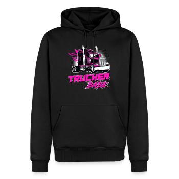 Trucker Babe LKW-Fahrerin Truck Fahrerin Geschenk - Männer Premium Bio Hoodie - Schwarz - Vorne - Nico (187cm)