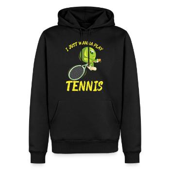 Jeu de tennis amusant Balle de tennis enfants - Sweat à capuche Premium bio Homme - noir - Devant - Nico (187cm)