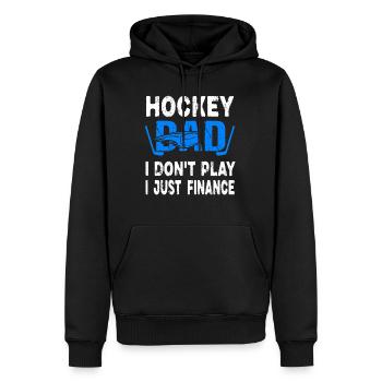 Hockey papa je ne joue pas je finance juste - Sweat à capuche Premium bio Homme - noir - Devant - Nico (187cm)