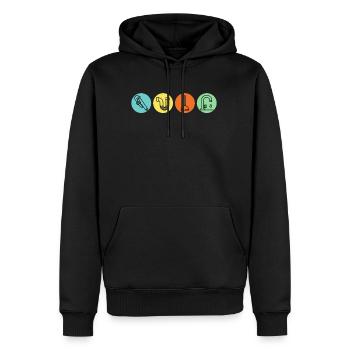 Heating builder plumber plant mechanic gift - Men’s Premium Organic Hoodie - black - Front - Nico (187cm)
