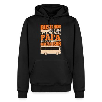 Busfahrer Geschenk Bus Fahrer Papa Vater - Männer Premium Bio Hoodie - Schwarz - Vorne - Nico (187cm)