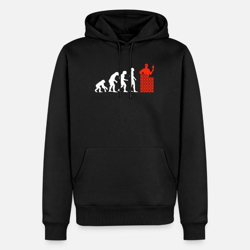 Handwerker Maurer Geschenk Heimwerker Evolution - Männer Premium Bio Hoodie - Schwarz