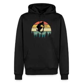Scooter Roller Tretroller Geschenk Vintage Retro - Männer Premium Bio Hoodie - Schwarz - Vorne - Nico (187cm)