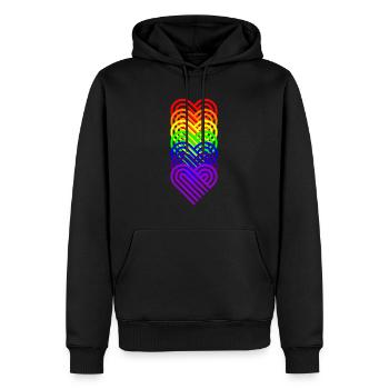 Regenbogen, Regenbogen, Regenbogen, Regenbogen, Regenbogen - Männer Premium Bio Hoodie - Schwarz - Vorne - Nico (187cm)