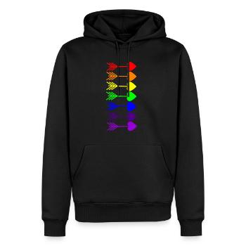 Regenbogen, Regenbogen, Regenbogen, Regenbogen, Regenbogen - Männer Premium Bio Hoodie - Schwarz - Vorne - Nico (187cm)